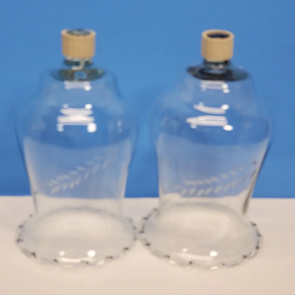 Votive Cups Glass Etched Wheat Peg Candles Home‎ Interiors Set of 2